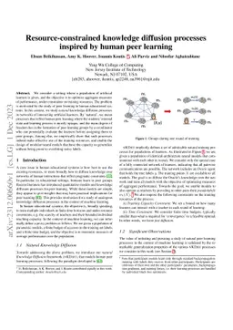 Resource-constrained knowledge diffusion processes inspired by human
  peer learning