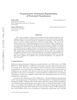 Nonparametric Variational Regularisation of Pretrained Transformers