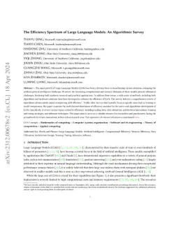 The Efficiency Spectrum of Large Language Models: An Algorithmic Survey