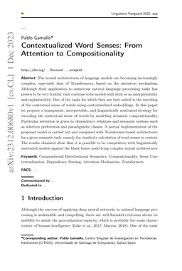 Contextualized word senses: from attention to compositionality