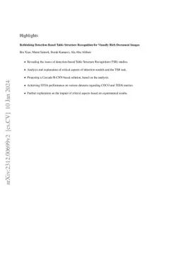 Rethinking Detection Based Table Structure Recognition for Visually Rich
  Document Images