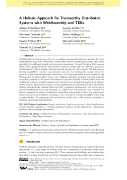 A Holistic Approach for Trustworthy Distributed Systems with WebAssembly
  and TEEs