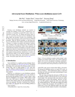 Adversarial Score Distillation: When score distillation meets GAN