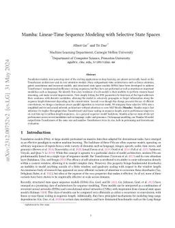Mamba: Linear-Time Sequence Modeling with Selective State Spaces