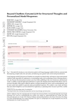 Beyond ChatBots: ExploreLLM for Structured Thoughts and Personalized
  Model Responses
