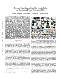 Towards Generalizable Zero-Shot Manipulation via Translating Human
  Interaction Plans