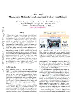 ViP-LLaVA: Making Large Multimodal Models Understand Arbitrary Visual
  Prompts