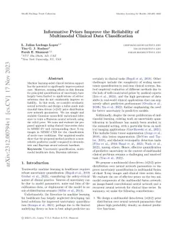 Informative Priors Improve the Reliability of Multimodal Clinical Data
  Classification