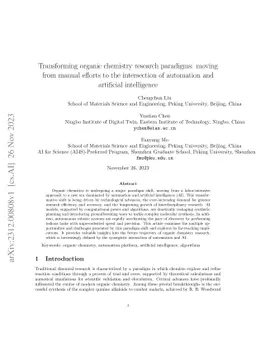 Transforming organic chemistry research paradigms: moving from manual
  efforts to the intersection of automation and artificial intelligence