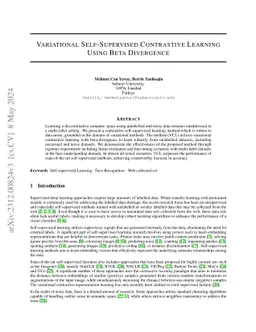 Variational Self-Supervised Contrastive Learning Using Beta Divergence