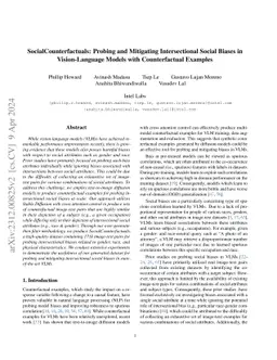 SocialCounterfactuals: Probing and Mitigating Intersectional Social
  Biases in Vision-Language Models with Counterfactual Examples