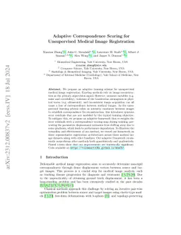 Adaptive Correspondence Scoring for Unsupervised Medical Image
  Registration