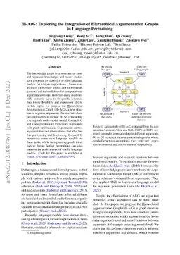 Hi-ArG: Exploring the Integration of Hierarchical Argumentation Graphs
  in Language Pretraining