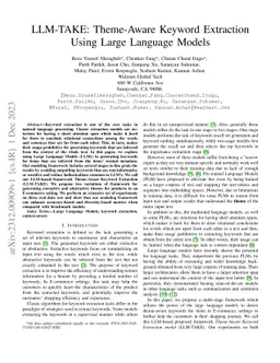 LLM-TAKE: Theme Aware Keyword Extraction Using Large Language Models