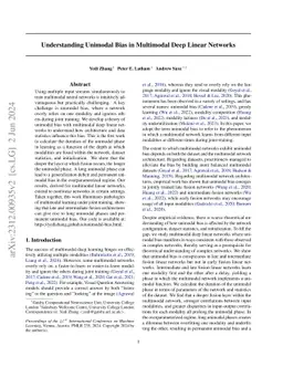 Understanding Unimodal Bias in Multimodal Deep Linear Networks