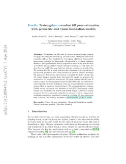 FreeZe: Training-free zero-shot 6D pose estimation with geometric and vision foundation models