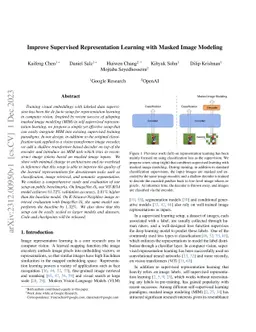 Improve Supervised Representation Learning with Masked Image Modeling