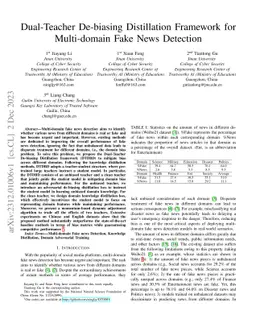 Dual-Teacher De-biasing Distillation Framework for Multi-domain Fake
  News Detection