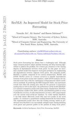 ResNLS: An Improved Model for Stock Price Forecasting