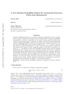 A New Random Reshuffling Method for Nonsmooth Nonconvex Finite-sum Optimization