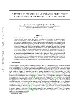 A Survey of Progress on Cooperative Multi-agent Reinforcement Learning
  in Open Environment