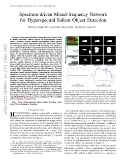Spectrum-driven Mixed-frequency Network for Hyperspectral Salient Object
  Detection
