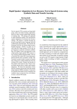 Rapid Speaker Adaptation in Low Resource Text to Speech Systems using
  Synthetic Data and Transfer learning
