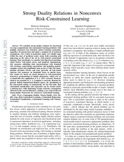 Strong Duality Relations in Nonconvex Risk-Constrained Learning