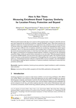 Here Is Not There: Measuring Entailment-Based Trajectory Similarity for
  Location-Privacy Protection and Beyond