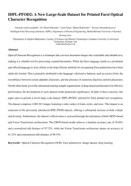 IDPL-PFOD2: A New Large-Scale Dataset for Printed Farsi Optical
  Character Recognition