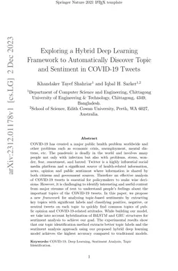 Exploring a Hybrid Deep Learning Framework to Automatically Discover
  Topic and Sentiment in COVID-19 Tweets