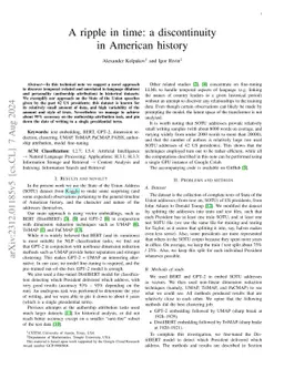A ripple in time: a discontinuity in American history