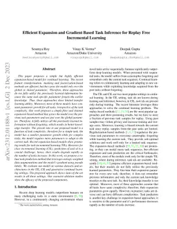 Efficient Expansion and Gradient Based Task Inference for Replay Free
  Incremental Learning