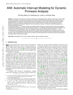 AIM: Automatic Interrupt Modeling for Dynamic Firmware Analysis