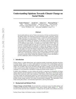 Understanding Opinions Towards Climate Change on Social Media