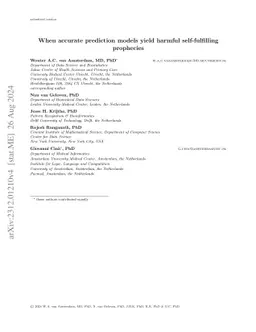 When accurate prediction models yield harmful self-fulfilling prophecies