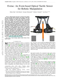 Evetac: An Event-based Optical Tactile Sensor for Robotic Manipulation
