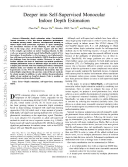 Deeper into Self-Supervised Monocular Indoor Depth Estimation