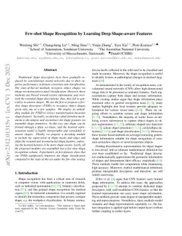 Few-shot Shape Recognition by Learning Deep Shape-aware Features