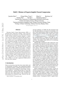 MoEC: Mixture of Experts Implicit Neural Compression