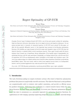 Regret Optimality of GP-UCB