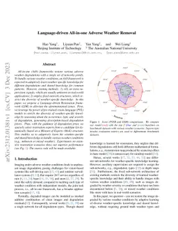 Language-driven All-in-one Adverse Weather Removal