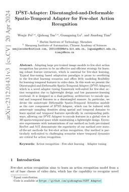 D$^2$ST-Adapter: Disentangled-and-Deformable Spatio-Temporal Adapter for Few-shot Action Recognition