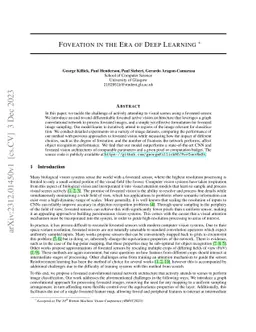 Foveation in the Era of Deep Learning