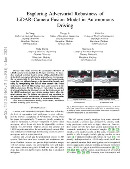 Exploring Adversarial Robustness of LiDAR-Camera Fusion Model in
  Autonomous Driving