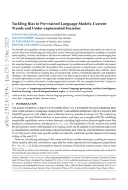 Tackling Bias in Pre-trained Language Models: Current Trends and
  Under-represented Societies