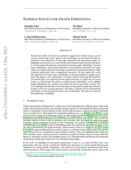 Normed Spaces for Graph Embedding