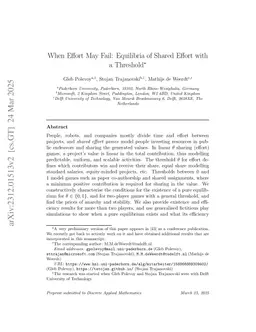 When Effort May Fail: Equilibria of Shared Effort with a Threshold