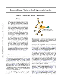 Recurrent Distance Filtering for Graph Representation Learning