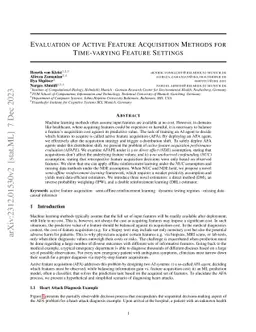 Evaluation of Active Feature Acquisition Methods for Time-varying Feature Settings